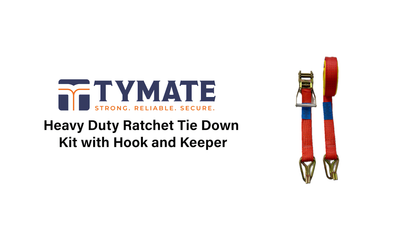 Heavy Duty Ratchet Tie Down Kit with Hook and Keeper - 50mm x 9m - LC 2500kg - Red