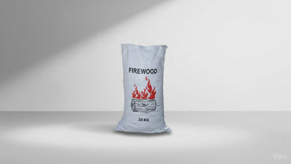 A 360 view of a Pacific Packaging Australia Firewood Woven Polypropylene Bag
