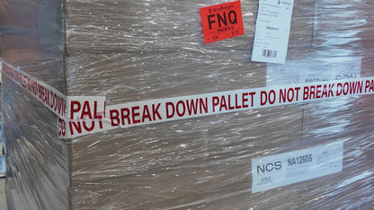 A1 Tapes® - Do Not Break Down Pallet Tape Red/White 48mm x 66m x 50um, 36 Rolls/Carton