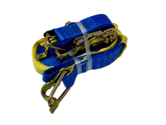 Ratchet Tie Down - 6m x 35mm - Double J Hook - LC 1500kg - BLUE