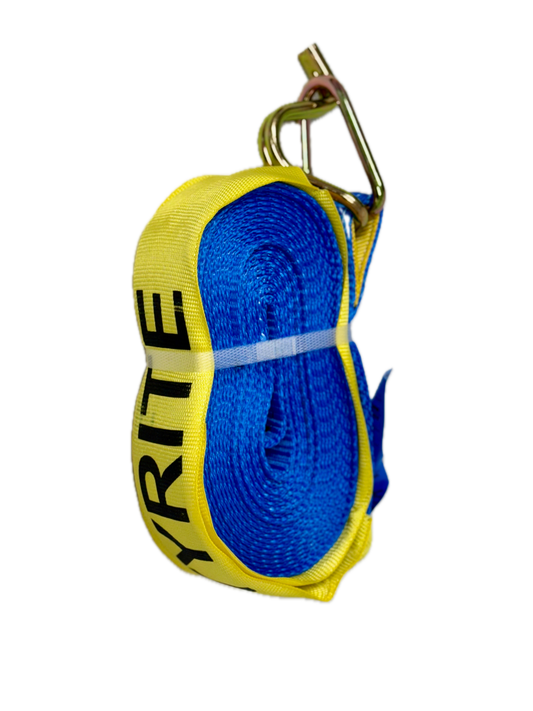 Heavy Duty Ratchet Tie Down Kit with Hook and Keeper with Plastic Handles - 50mm x 9m - LC 2500kg - Blue
