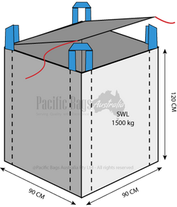 1.5 Tonne - Circular - Top Lid / Flap Closed Bottom - Bulk Bag - 90 x 90 x 120 CM