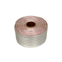 Poly-Woven Strapping – 19mm x 500m (2 Red Lines, Woven Polyester)