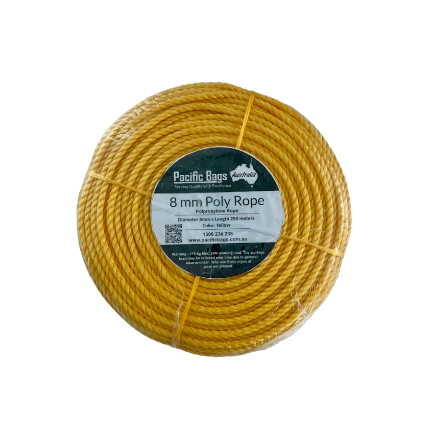 Yellow Polypropylene Rope 8mm x 250m