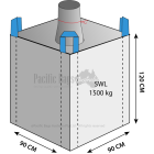 1.5 Tonne - Spout Top Closed Bottom - Bulk Bag - 90 x 90 x 120 CM