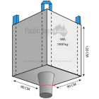 1.0 Tonne - Open Top Spout Bottom - Bulk Bag - 90 x 90 x 120 CM