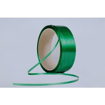 POLYESTER STRAPPING (PET) - 12.0mm x 0.7mm x 1900M GREEN EMBOSSED
