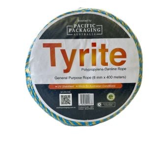 BLUE/YELLOW POLYPROPYLENE DANLINE ROPE 6MM X 400M