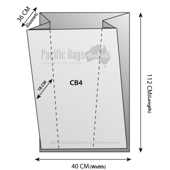 Woven Polypropylene - Gusseted Chaff Bag - (40 CM + 36 CM) x 112 CM