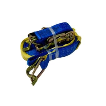 Ratchet Tie Down - 6m x 35mm - Double J Hook - LC 1500kg - BLUE