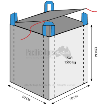 1.5 Tonne - Circular - Top Lid / Flap Closed Bottom Bulk Bag